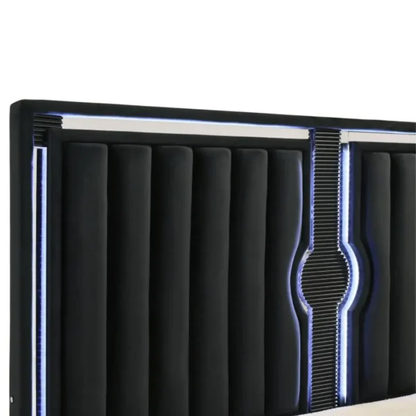 Ravenne Black Velvet Bed Frame By Coaster Furniture - Image 7