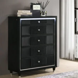 Ravenne Black Chest of Drawers with LED By Coaster Furniture