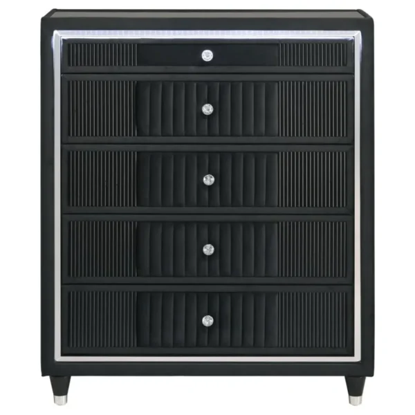 Ravenne Black Chest of Drawers with LED By Coaster Furniture - Image 2