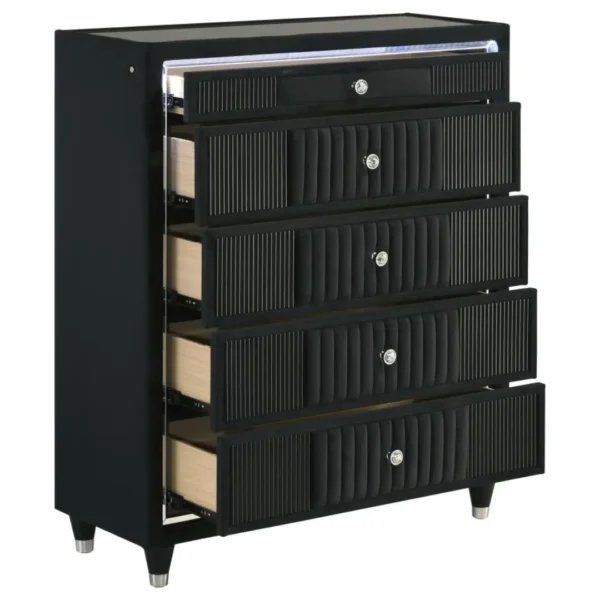Ravenne Black Chest of Drawers with LED By Coaster Furniture - Image 7