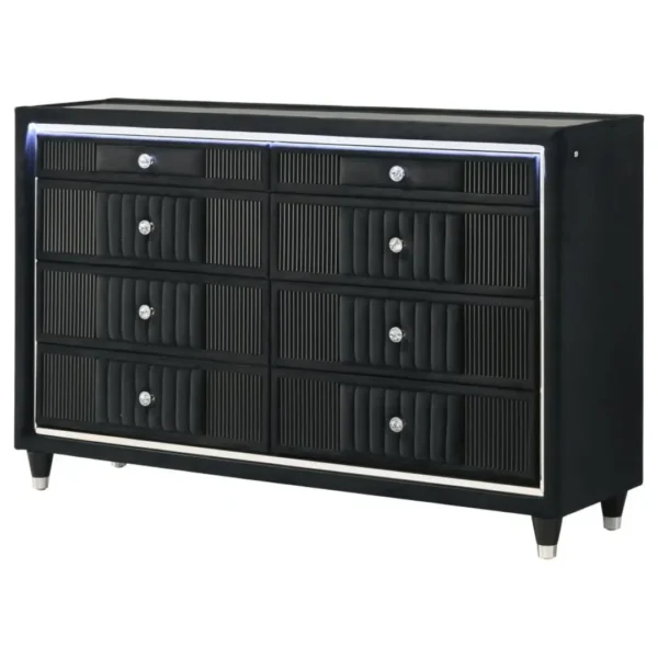 Ravenne LED Black Dresser for Bedroom By Coaster Furniture - Image 3