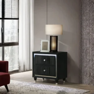 Ravenne Black Nightstand with USB By Coaster Furniture
