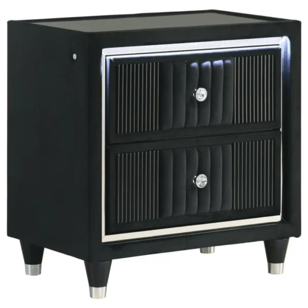 Ravenne Black Nightstand with USB By Coaster Furniture - Image 2