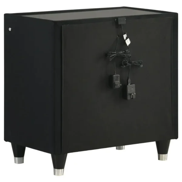 Ravenne Black Nightstand with USB By Coaster Furniture - Image 5