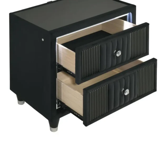 Ravenne Black Nightstand with USB By Coaster Furniture - Image 7