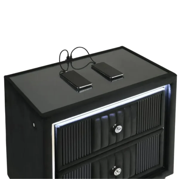 Ravenne Black Nightstand with USB By Coaster Furniture - Image 8