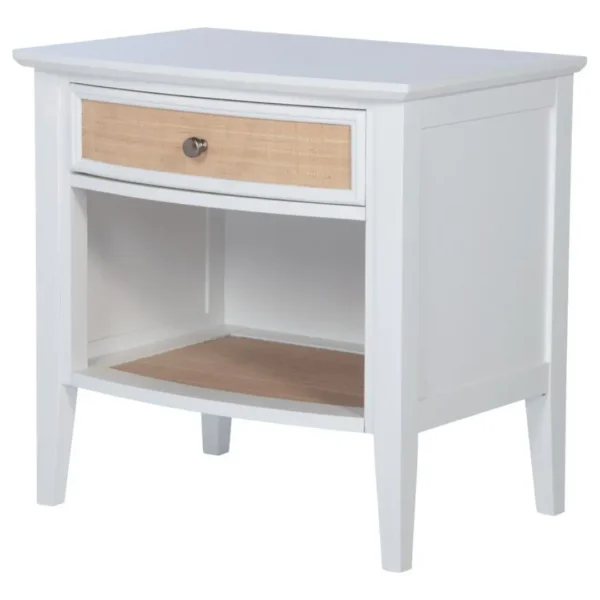 Bexhill White Rattan Nightstand By Coaster Furniture - Image 4