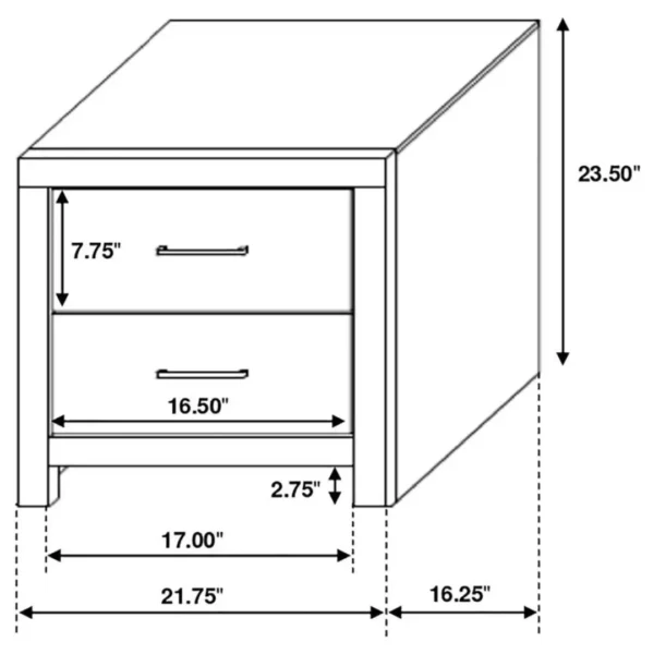 Brantford 2-Drawer Modern Nightstand By Coaster Furniture - Image 10
