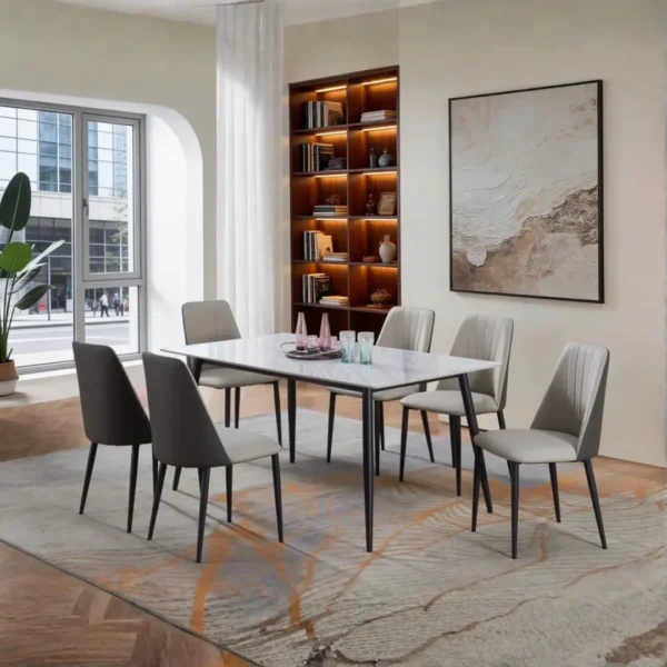 Modern 7 Piece Dining Table Set By McFerran - Image 3