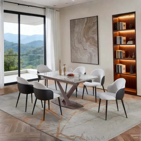 Modern 6 Seater Dining Set By Mcferran - Image 2