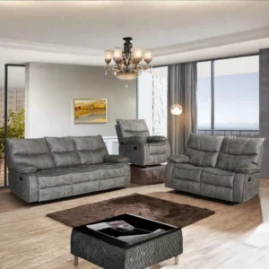 3 Piece Gray Recliner Sofa Set By McFerran