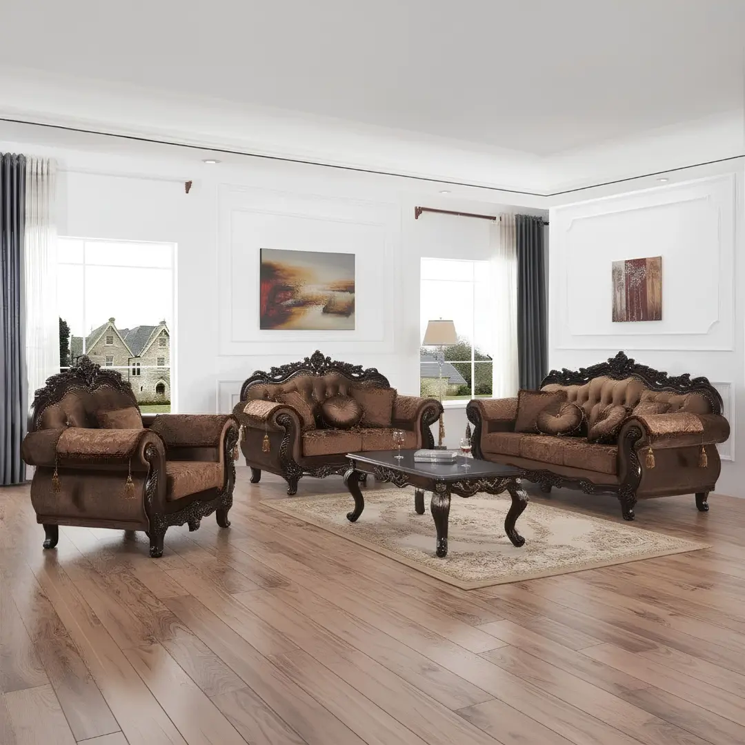 Brown Sofa Set for Living Room By McFerran | U-Trade Furniture Brown Sofa Set for Living Room By McFerran - Image 1