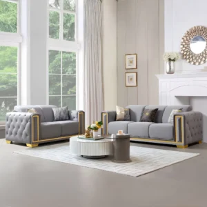 3 Piece Gray Sofa Set for Living Room By McFerran