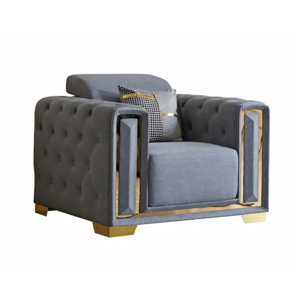 3 Piece Gray Sofa Set for Living Room By McFerran - Image 2