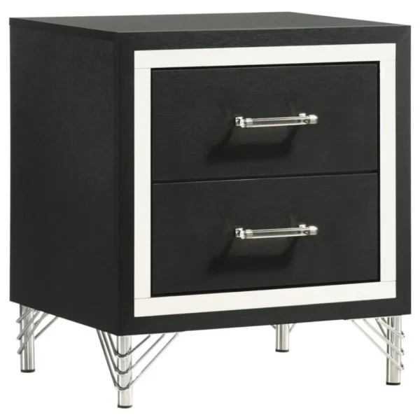 Lucia 2-Drawer Nightstand Bedside Table By Coaster Furniture - Image 3