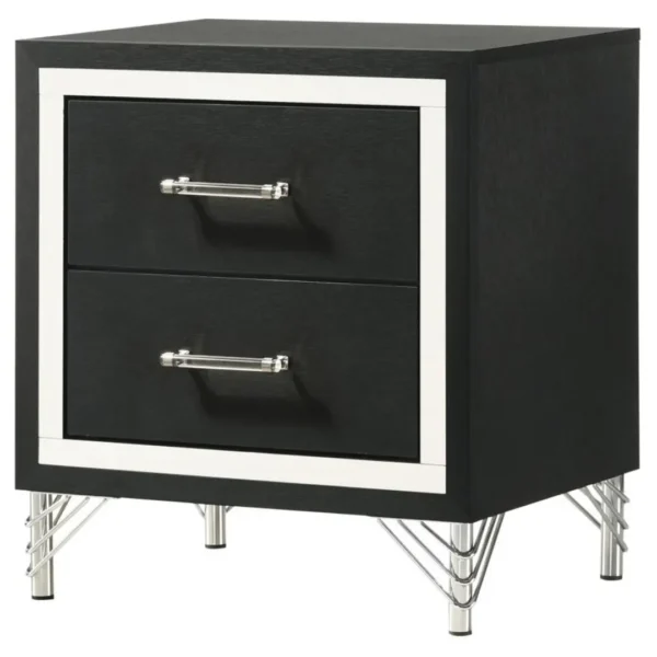 Lucia 2-Drawer Nightstand Bedside Table By Coaster Furniture - Image 4
