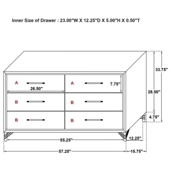 Lucia Double Dressers for Bedroom By Coaster Furniture - Image 10