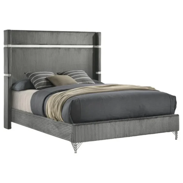 Lucia Velvet Wingback Bed By Coaster Furniture - Image 2