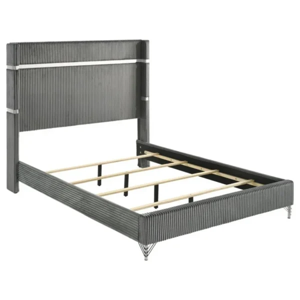 Lucia Velvet Wingback Bed By Coaster Furniture - Image 3