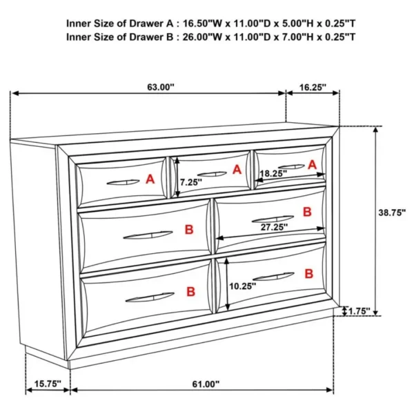 Atlas 7-Drawer Dark Oak Dresser Cabinet By Coaster Furniture - Image 10