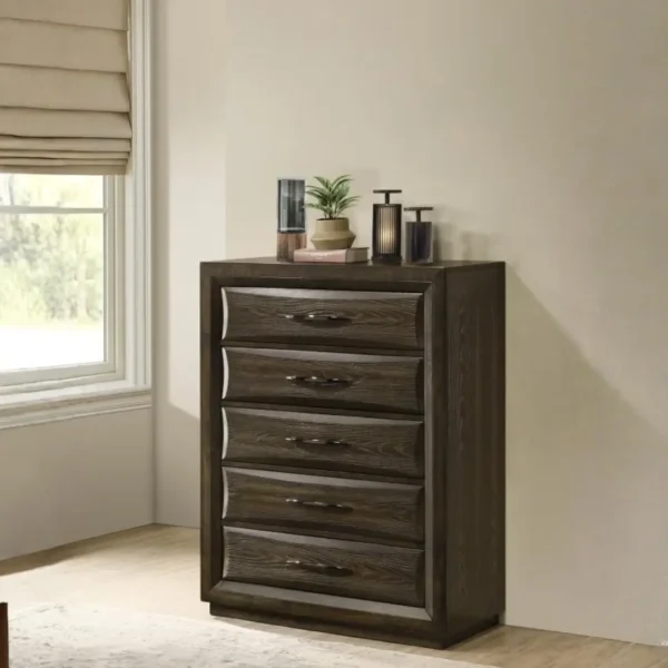 Atlas 5-Piece Dark Oak Bedroom Set By Coaster Furniture - Image 4