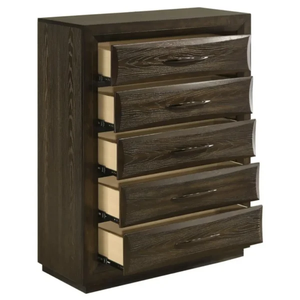 Atlas Dark Oak Chest of Drawers By Coaster Furniture - Image 3