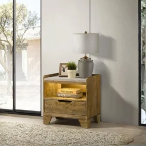Henderson 1-Drawer Rustic Nightstand with LED By Coaster Furniture