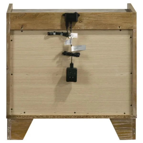 Henderson 1-Drawer Rustic Nightstand with LED By Coaster Furniture - Image 5
