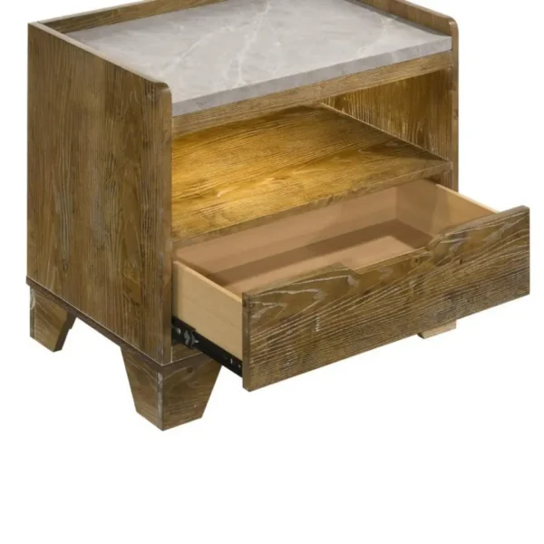 Henderson 1-Drawer Rustic Nightstand with LED By Coaster Furniture - Image 7