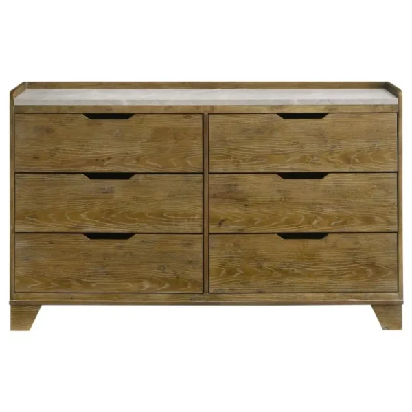 Henderson 6-Drawer Dresser with Marble Top By Coaster Furniture - Image 2