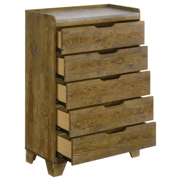Henderson 5 Drawer Bedroom Chest of Drawers By Coaster Furniture - Image 2