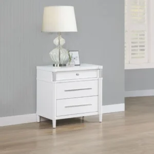 Gracemont 3 Drawer White Nightstand By Coaster Furniture