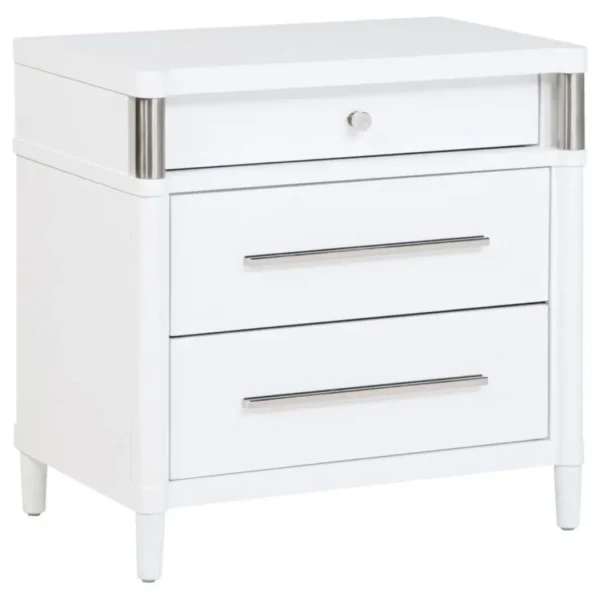 Gracemont 3 Drawer White Nightstand By Coaster Furniture - Image 2