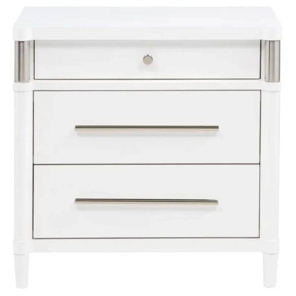Gracemont 3 Drawer White Nightstand By Coaster Furniture - Image 3