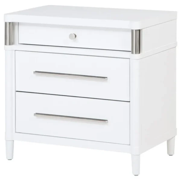 Gracemont 3 Drawer White Nightstand By Coaster Furniture - Image 4