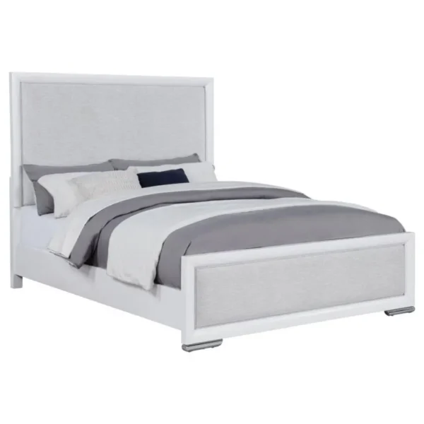 Gracemont Contemporary White Bed Frame By Coaster Furniture - Image 2