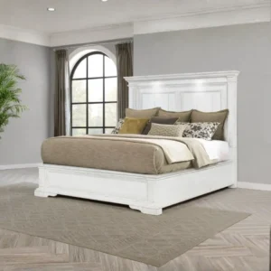 McKinney LED Light Panel Bed Vintage White By Coaster Furniture