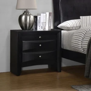 Briana Black Wood Nightstand By Coaster Furniture