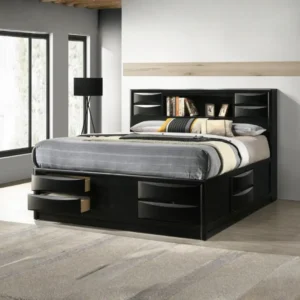 Briana Black Wood Bed Frame with Storage By Coaster Furniture