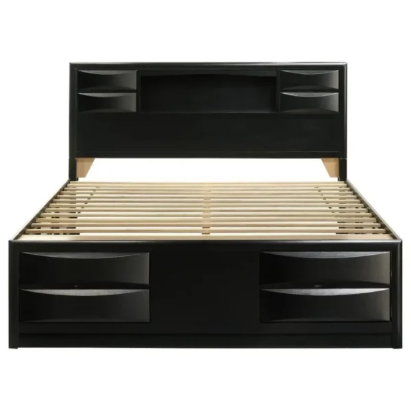 Briana Black Wood Bed Frame with Storage By Coaster Furniture - Image 3