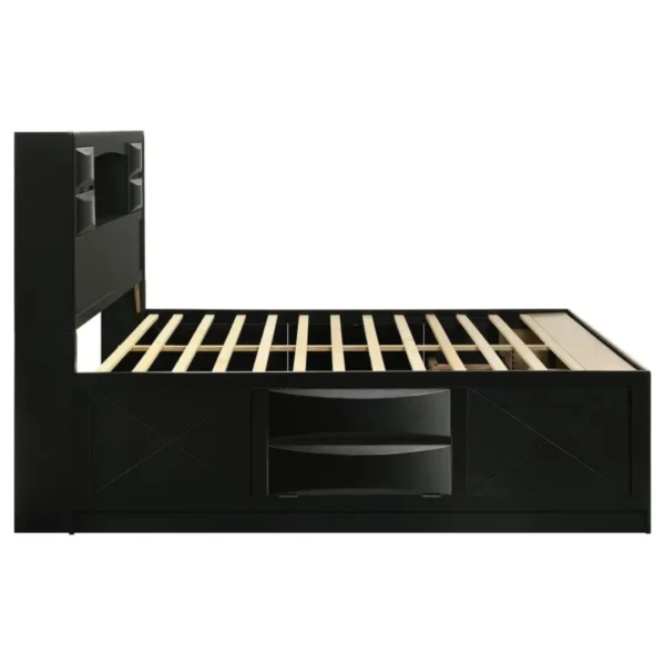 Briana Black Wood Bed Frame with Storage By Coaster Furniture - Image 5