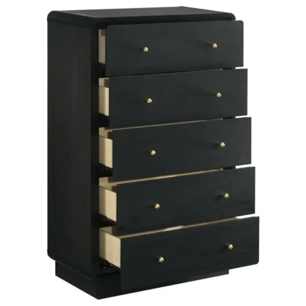 Cavelle Mid Century Modern Chest Black By Coaster Furniture - Image 2