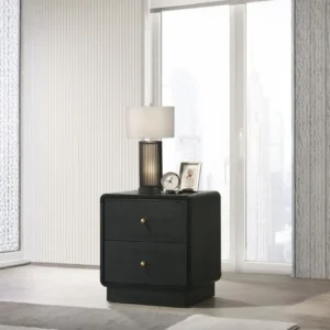 Cavelle Mid Century Modern Nightstand Black By Coaster Furniture