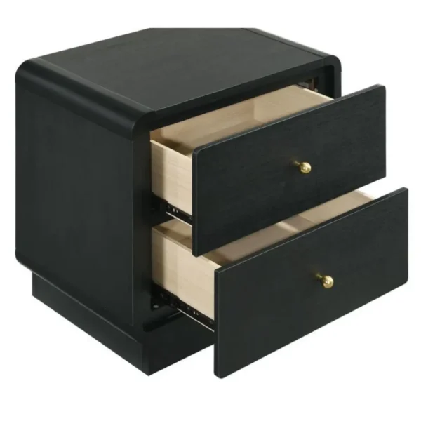 Cavelle Mid Century Modern Nightstand Black By Coaster Furniture - Image 2