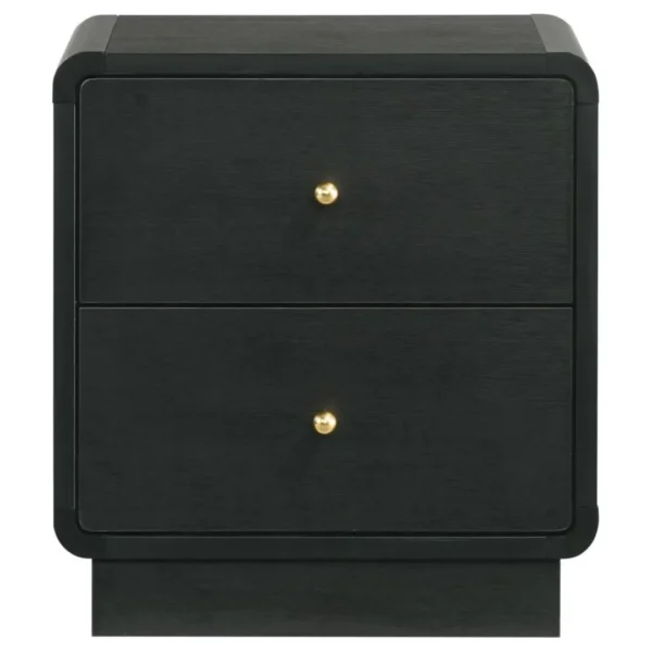 Cavelle Mid Century Modern Nightstand Black By Coaster Furniture - Image 3