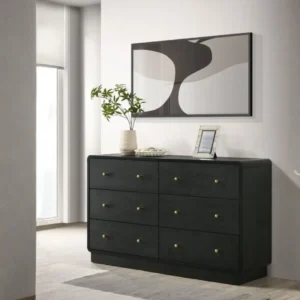Cavelle Black Dresser 6 Drawer By Coaster Furniture