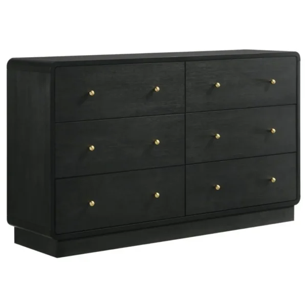 Cavelle Black Dresser 6 Drawer By Coaster Furniture - Image 2