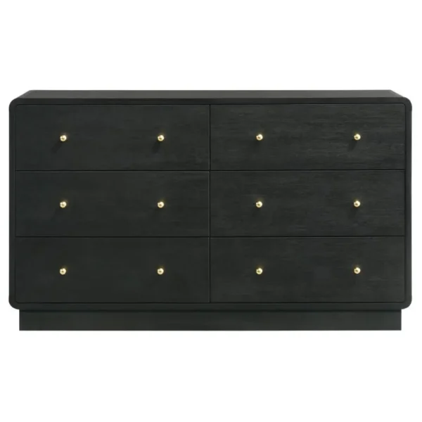 Cavelle Black Dresser 6 Drawer By Coaster Furniture - Image 3