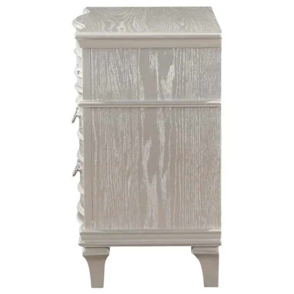 Evangeline Silver Oak Nightstand 3 Drawer By Coaster Furniture - Image 5