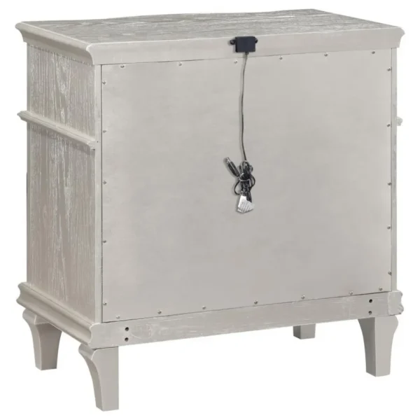 Evangeline Silver Oak Nightstand 3 Drawer By Coaster Furniture - Image 6